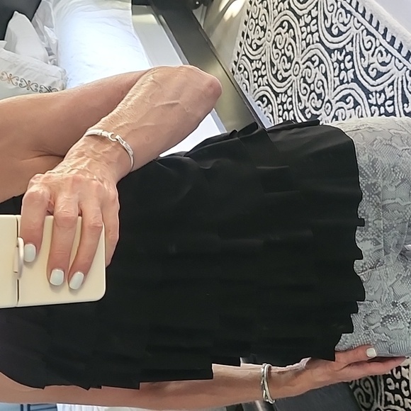 WHBM Ruffled black halter top, size S. - Picture 2 of 5